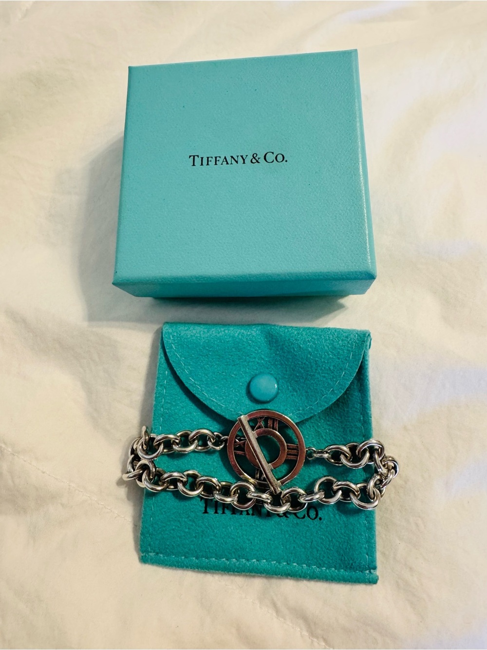 Tiffany & Co. 2003 Atlas Collection Silver Toggle Chain Bracelet